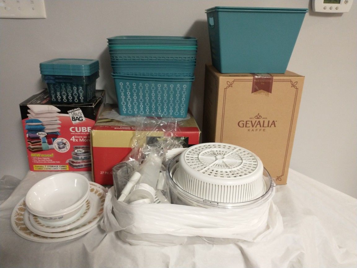Dishes Basket Punch Bowl Set Storage Cube Bags And More