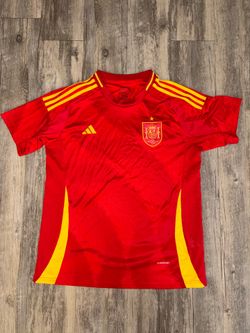 Spain 2024 Adidas Home Soccer Jersey – Size Medium