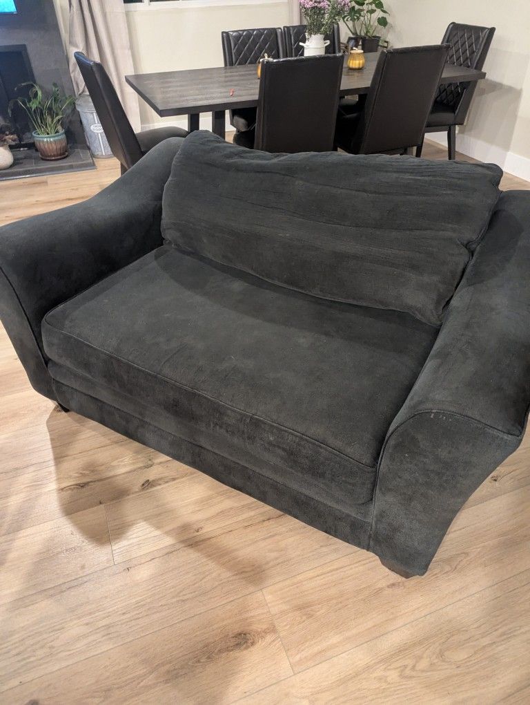 Grey Love Seat/Large Chair 