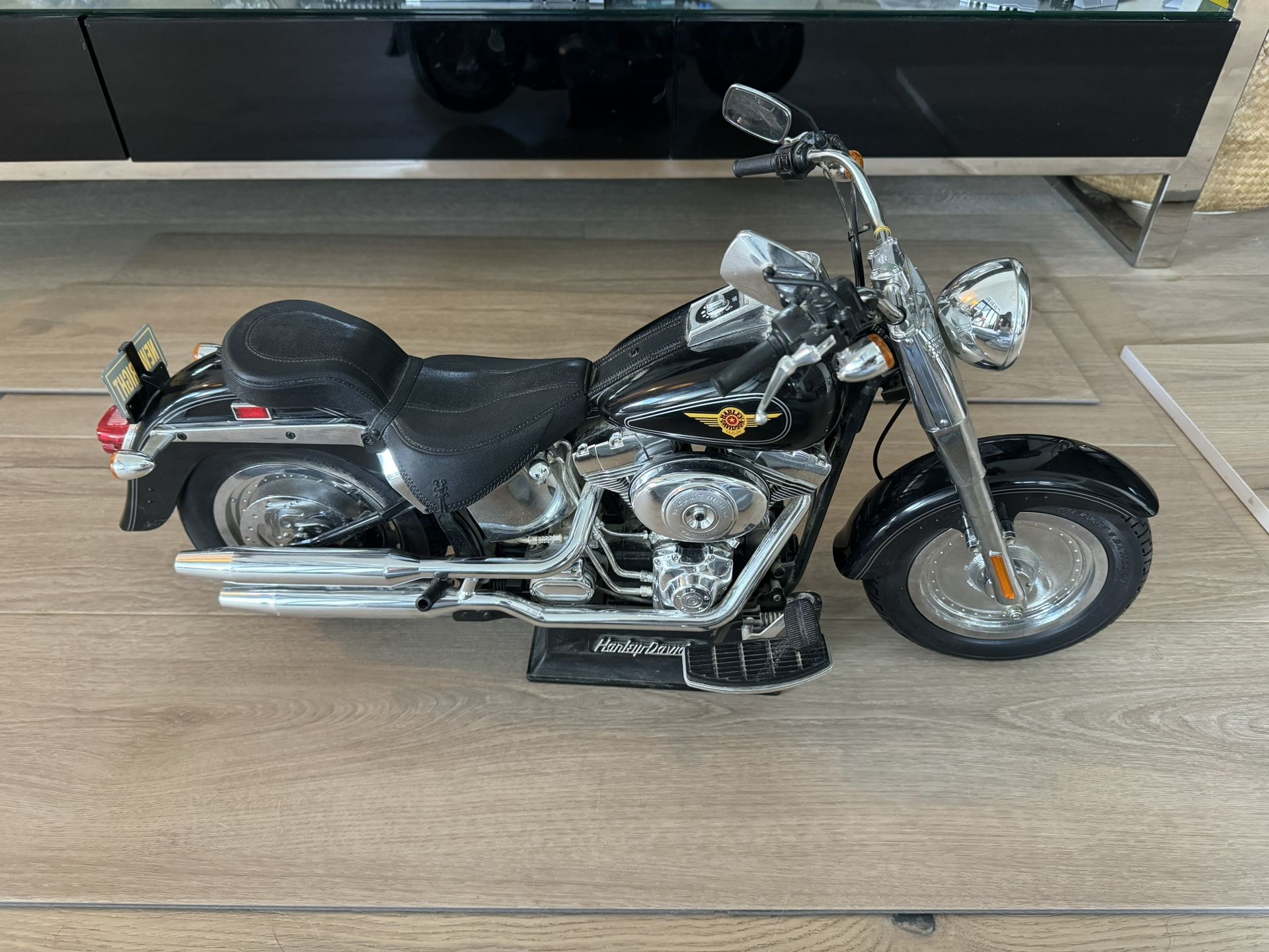 New bright Harley Davidson motorcycle