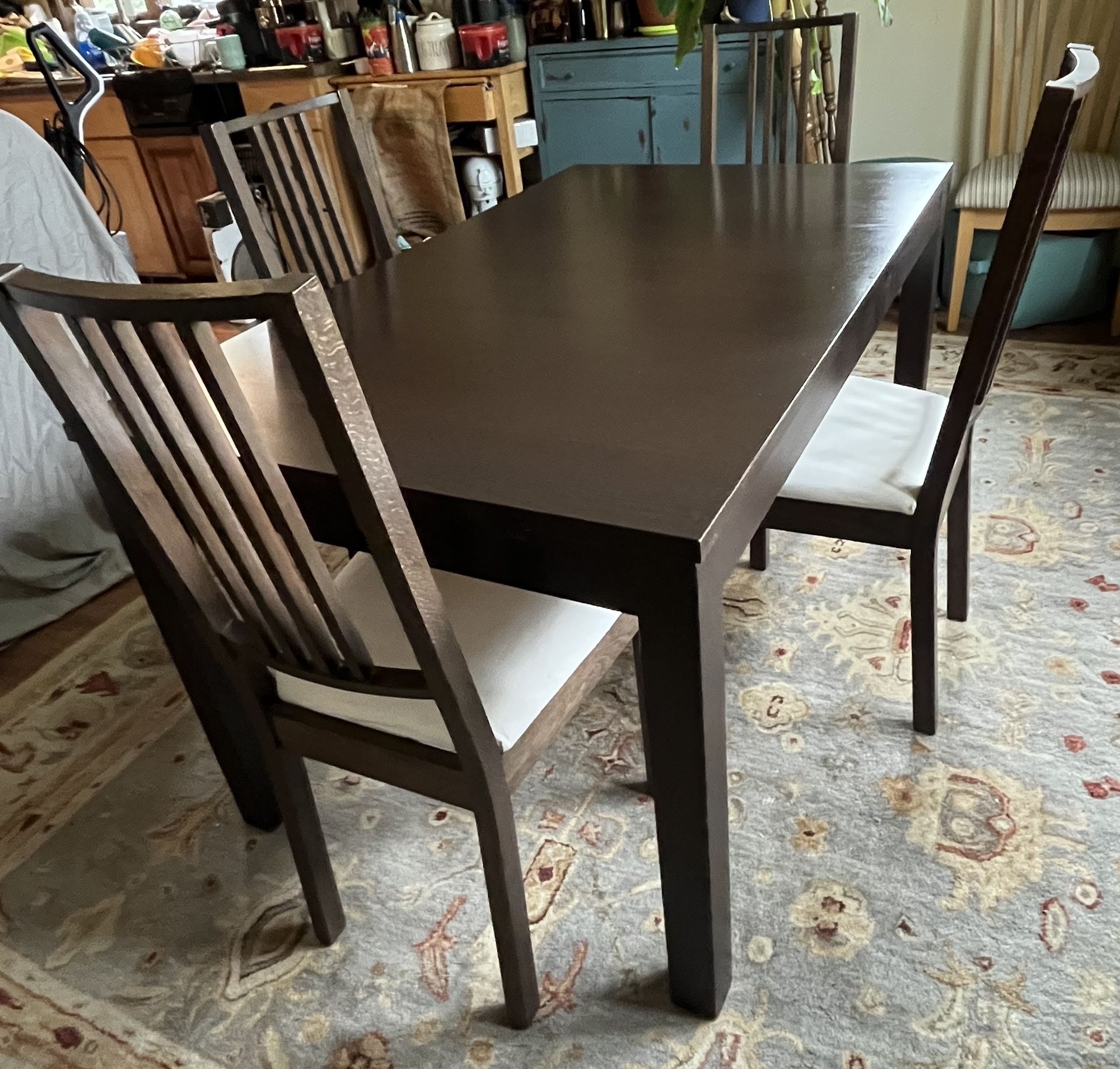 Ikea Bjursta Extendable Dining Table w/ 4 Chairs