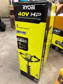 RYOBI 40V HP Brushless Cordless Earth Auger Powerhead with 8 in. Bit with 4.0 Ah Battery and Charger New in a box. Retail $449 Our price $219