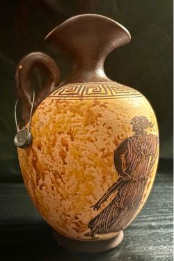 Ancient Greek Mythology Replica Jug With Black Figures