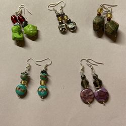 Earrings, Hand Made, Multiple Colors , 2” 2.25”
