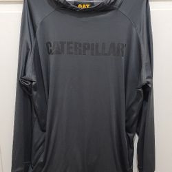 Caterpillar Grey Mens Pullover Hoodie Size 2XL