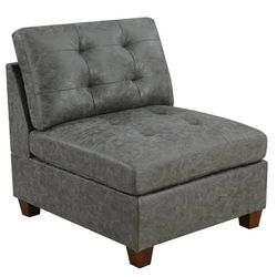 New! Single Chair, Deep Seating Living Room Sofa Chair, Chair, Armless Chair, Leatherette Chair, Faux Leather Chair, Comfortable Seat, Chair, Sofa 