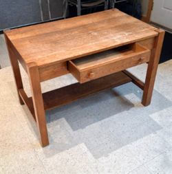 Desk, Tiger Oak Craftsman Table Desk 