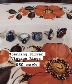 Antique Silver And Turquoise Rings