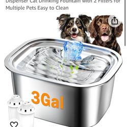 New Dog Water Fountain 3 Gallon Stainless Steel 