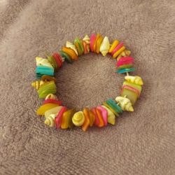 Multi Color Shell Stretch Bracelet 