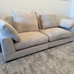 Moes Plush Loveseat Couch Corduroy - Free Delivery