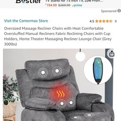 Massage & heat Oversized Recliner 