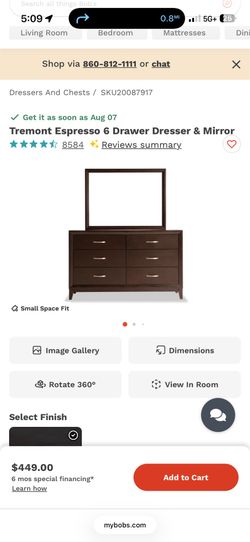 6 drawer dresser with mirror
