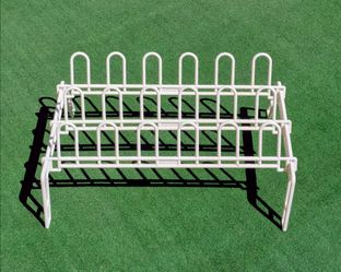 Household Essentials 9-Pair Plastic Shoe Rack White EUC