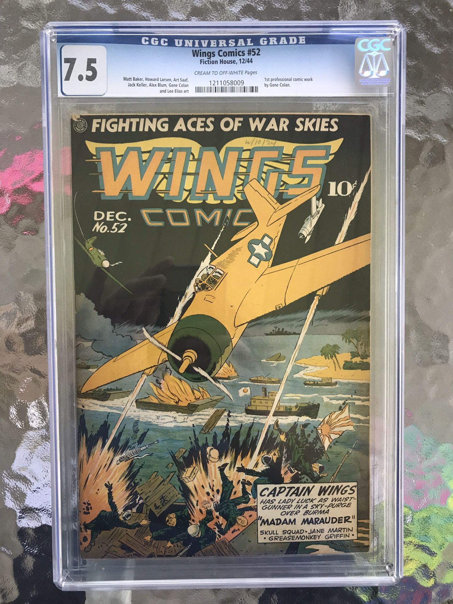 Wings Comics #52 (1944) CGC 7.5 — 1st Pro Gene Colan Work; Fiction House