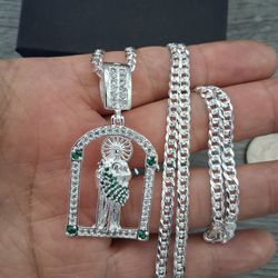 Cadena y san judas plata 925 hecho en mexico