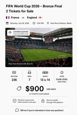 FIFA Bronze Match Miami 7/18 France vs England