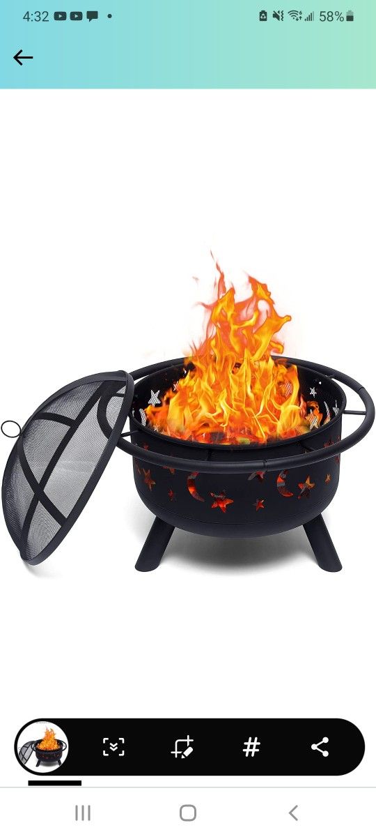 Star & Moon 30-inch Wood Burning fire Pit

(BRAND NEW IN BOX) 