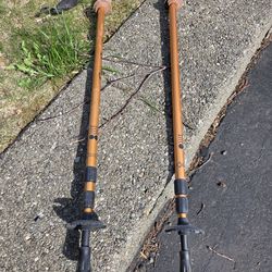 Adjustable trail walking sticks
