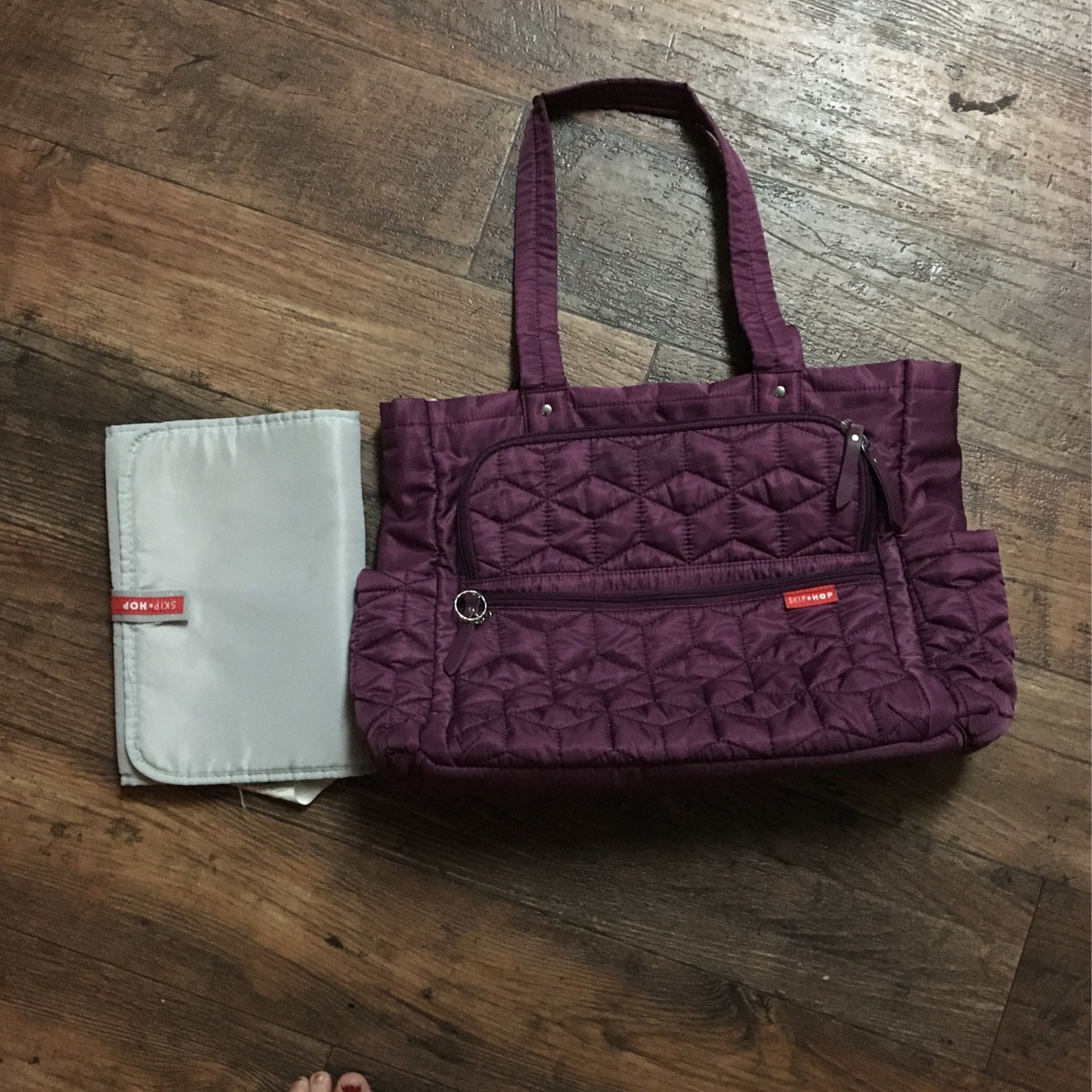 Purple Diaper Bag With Changing Pad Included