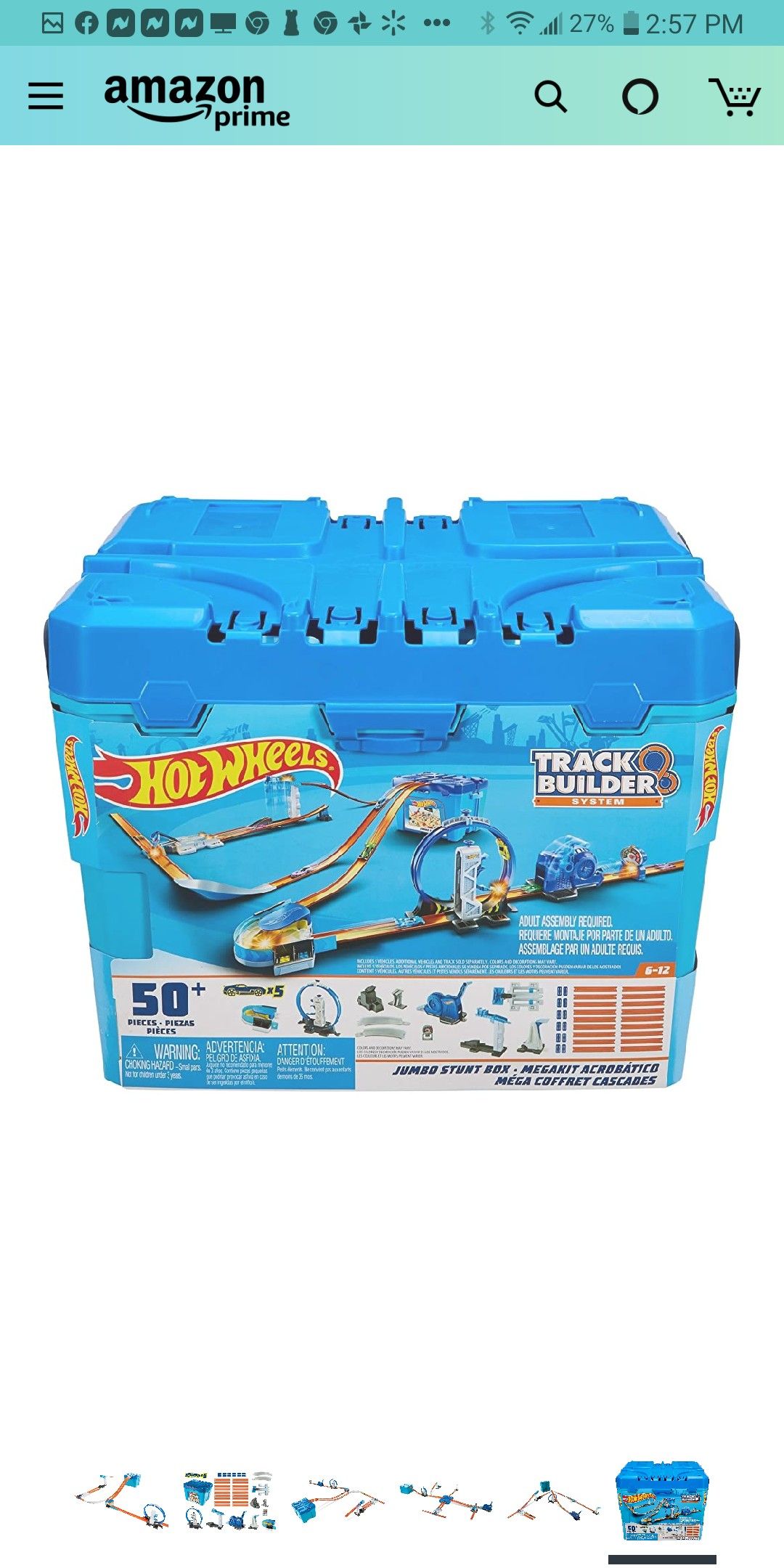 Hot wheels jumbo cheap stunt box 50 pieces