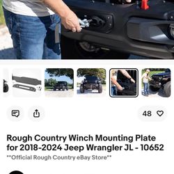 2018-2024 Jeep Wrangler JL Rough Country Winch Mounting Plate 