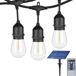 48FT 15bulbs Solar String Lights Which Solar Panel And Remote Control