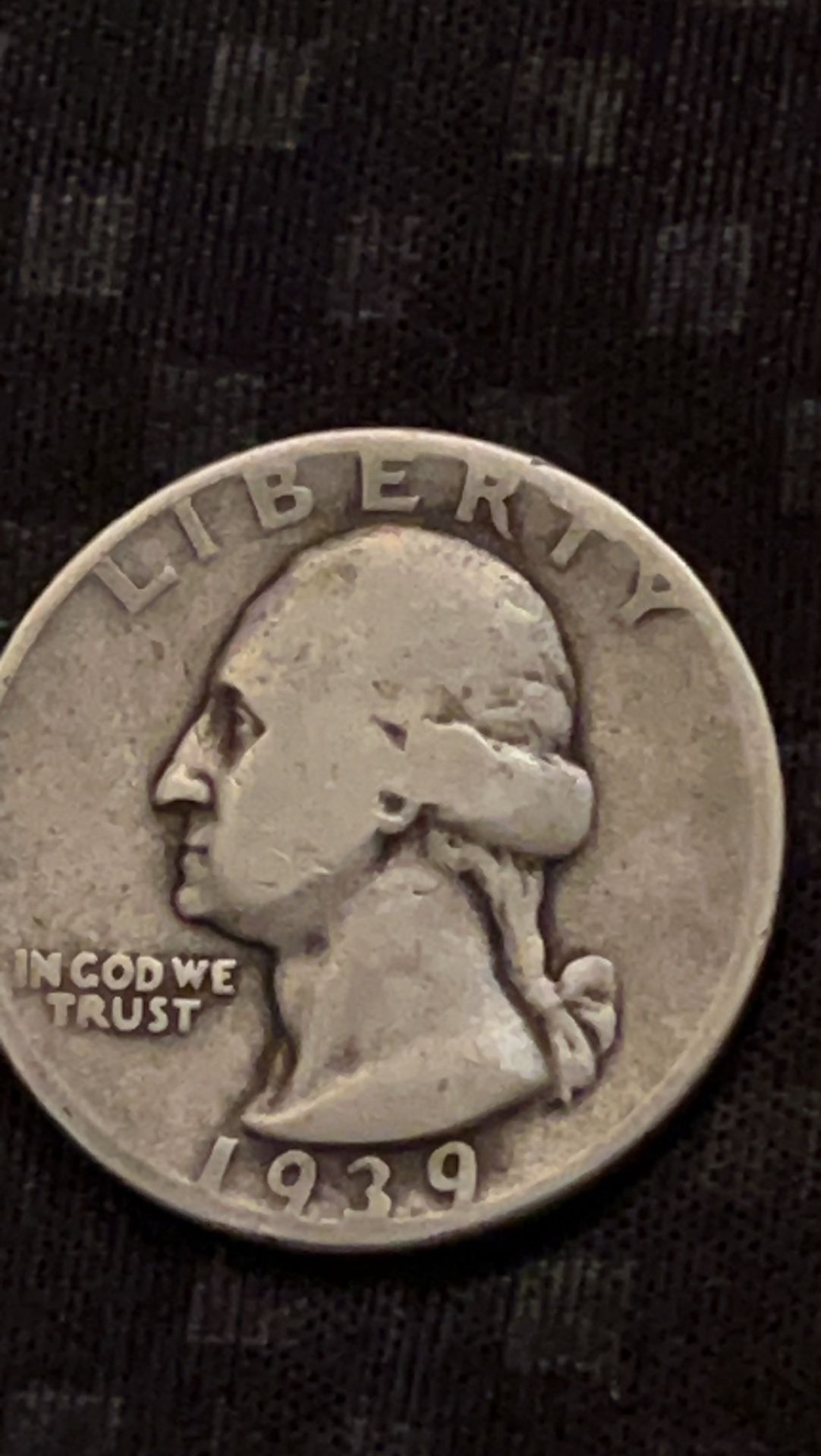 1939 No Mint Mark Silver Quarter With No Outer Edge Error