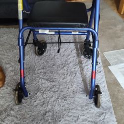 Walker With Padded Seat & Brakes