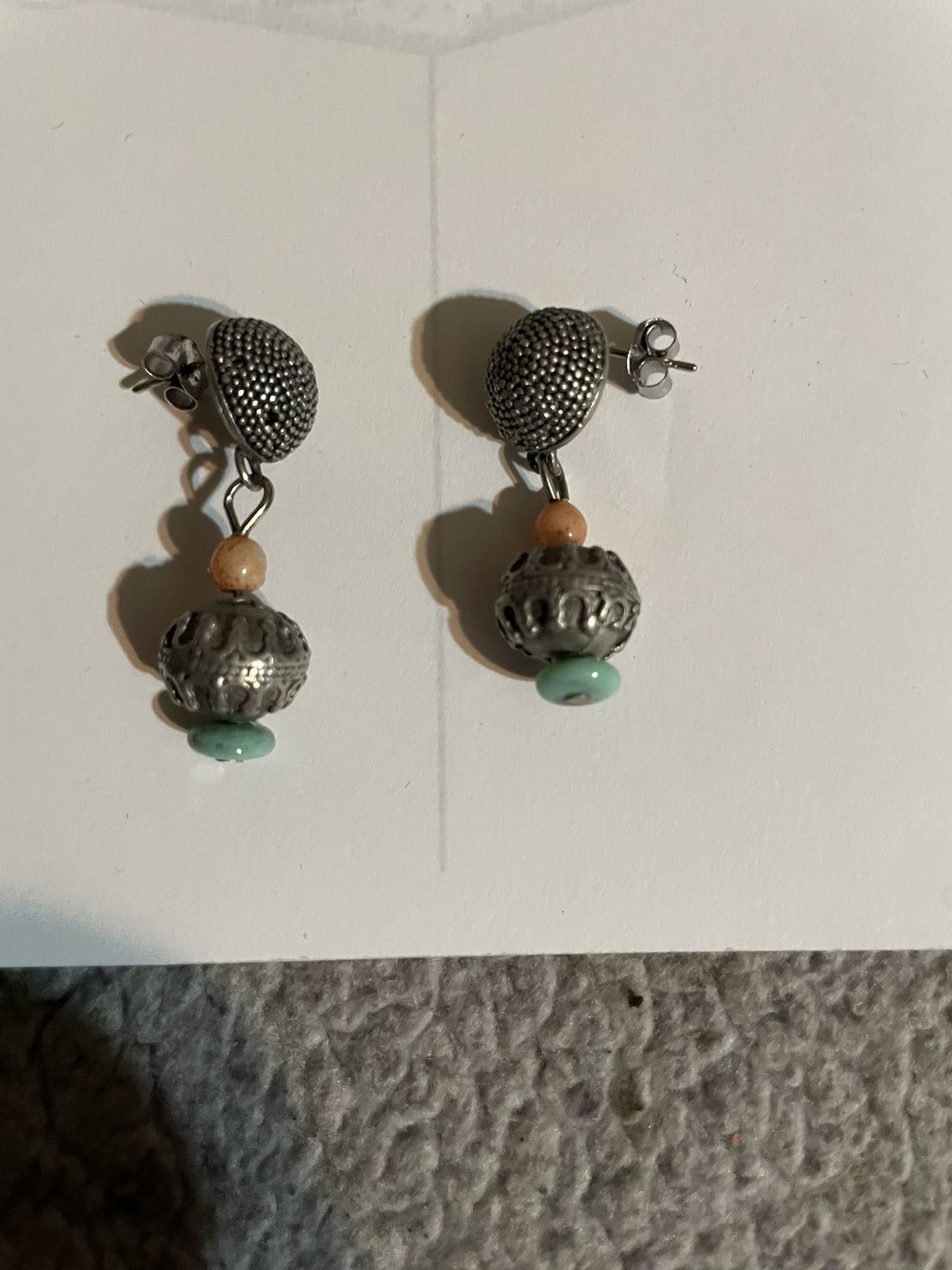 Silver Bead Earrings