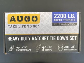 Augo Heavy Duty Ratchet Tie Down Set
