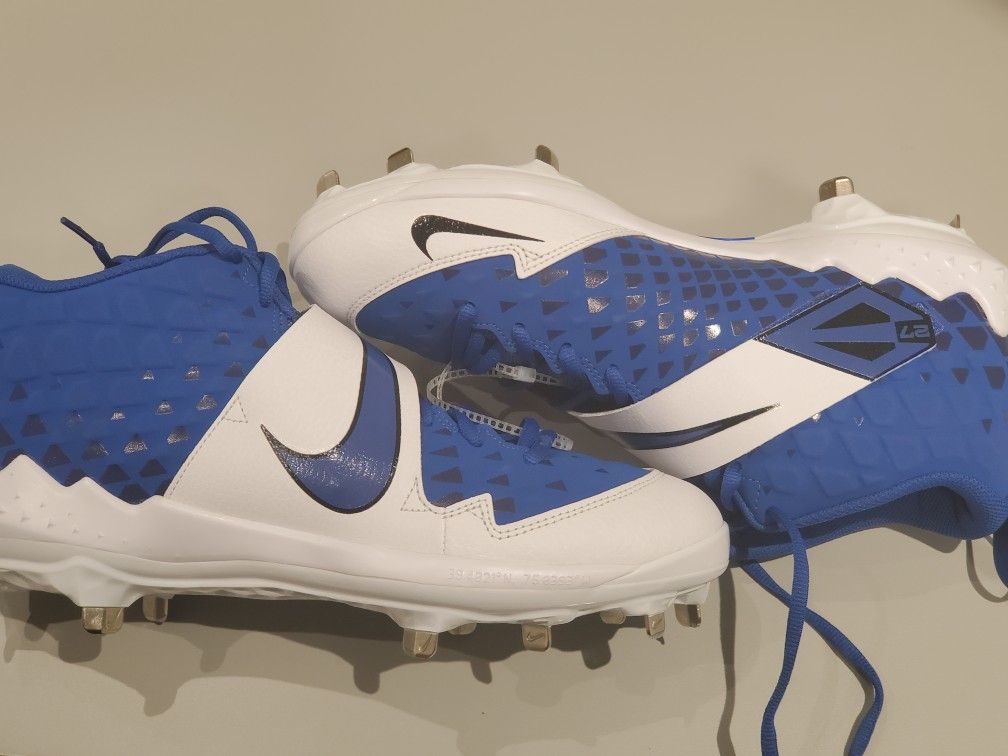 NIKE MENS FORCE ZOOM TROUT BLUE bASEBALL CLEATS 10.5