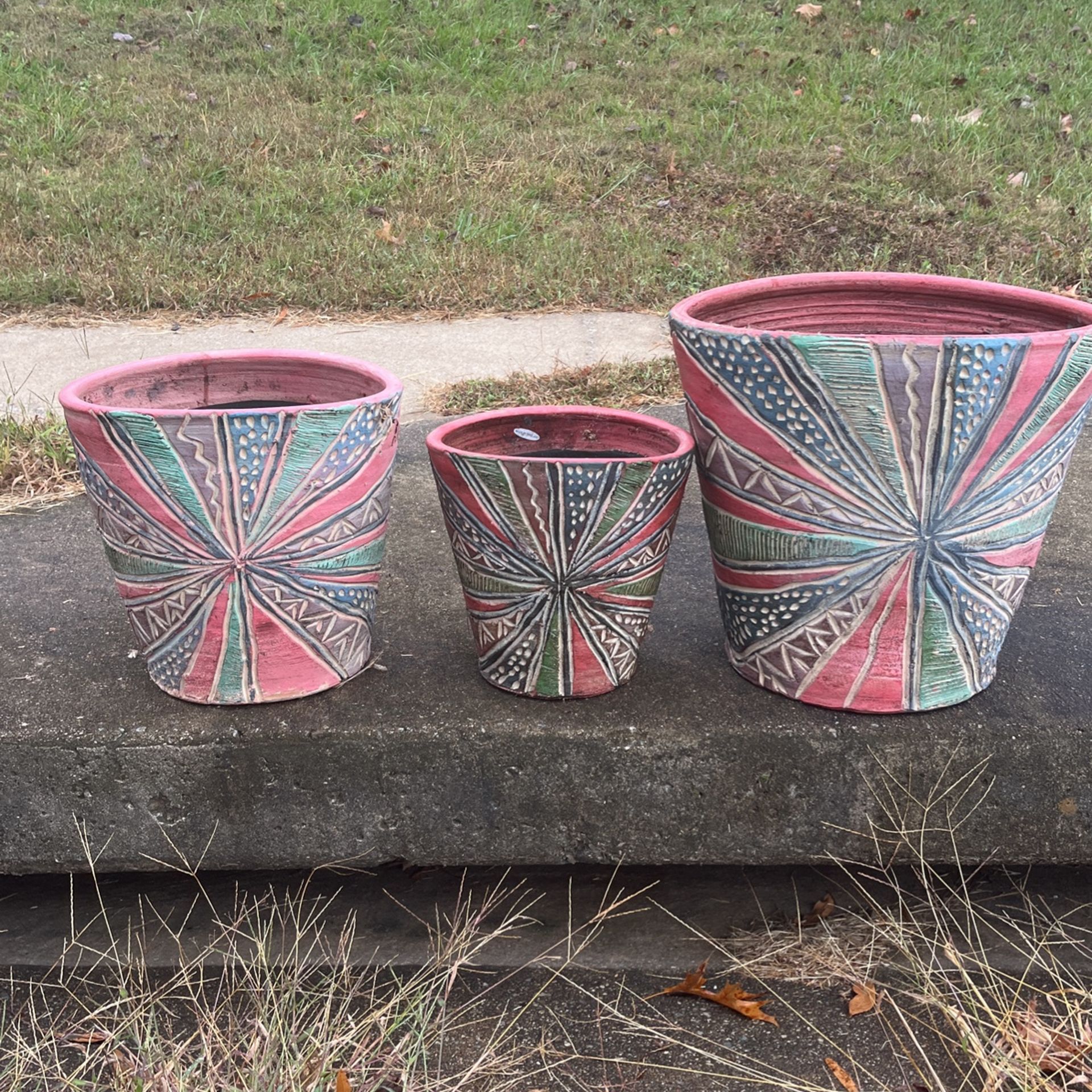 3 Large Flower Pots