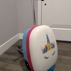 Kids Unicorn Scooter Luggage Suitcase