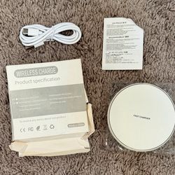 New White Wireless Charger w/ USB-C Cable & Manual - Pickup Lehi Near Holbrook Farms Park