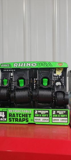 RHINO Retractable Ratchet Straps