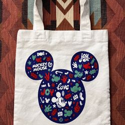 Disney Kiehl's Special Edition Christmas Mickey Mouse Canvas Tote Bag Joy 