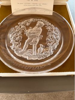 Vintage Cristal d'Albert collector plates autumn & Summer