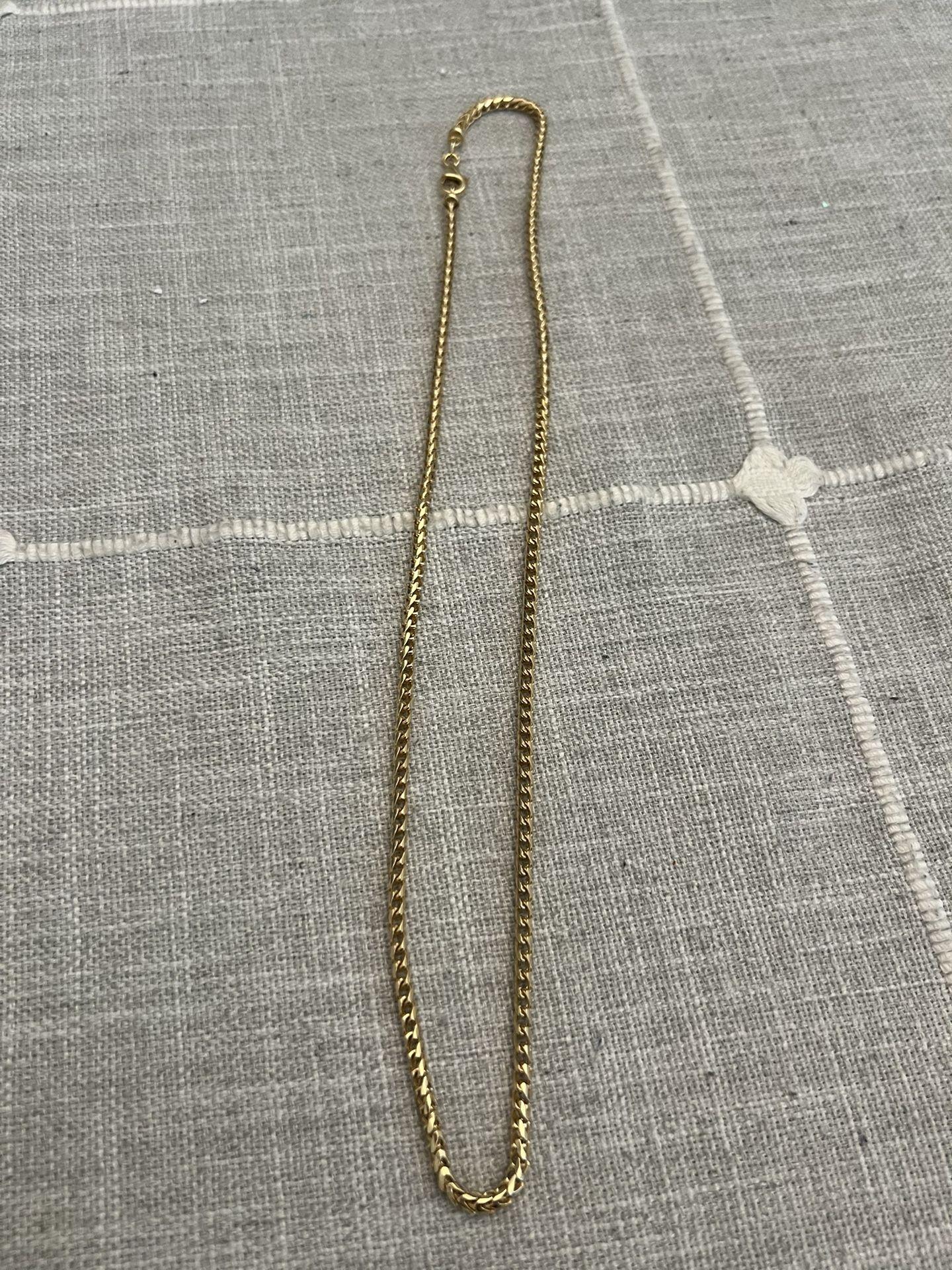 14kt Solid Yellow Gold 3 Mm D/c Franco Chain 22 Inch Length 