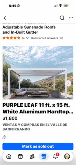 Purple Leaf 11x15 ft White Aluminum Hardtop Pergola