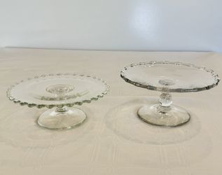 Small Vintage Pedestal Cake Stands | Imperial Candlewick 5.5” | Indiana Glass 5-3/8” | $20 Each