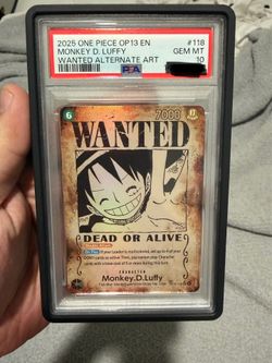 One Piece Wanted Luffy OP13 PSA 10