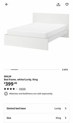 King size frame bed