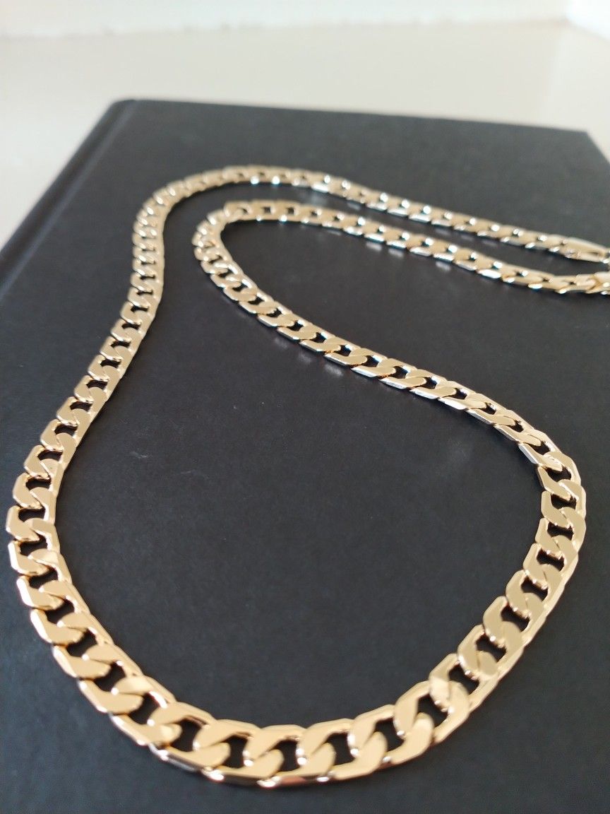 Gold 18k Plated Curb Necklace Chain