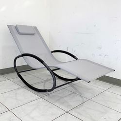 BRAND NEW $45 Outdoor Rocking Zero Gravity Chair Patio Lounge Chair Recline Rocker for Backyard Pool w/ Pillow