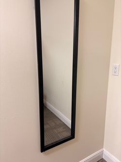 Tall Narrow Full-Length Wall Mirror Black Frame