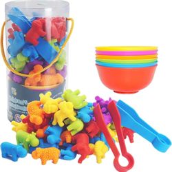 Counting Animal Matching Color Classification Sensory Training Game Sorting Cups
