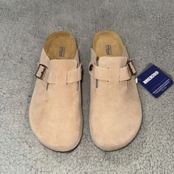 Birkenstock Boston Soft Footbed Suede Leather Taupe Women’s Size 7-7.5 US 38 EU