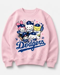 Hello Kitty and Friends Dodgers Tshirt, Crewneck Sweatshirts, hoodies, custom apparel