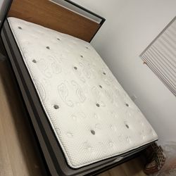 Platform Queen Bed Frame + Mattress 